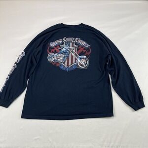 Vintage Orange County Choppers Long Sleeve Shirt New York Flame Flaming VTG XXL